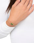Bracciale sottile con pietre crystal e cuore smaltato verde chiusura Y - Mya Accessories