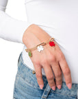 Bracciale a catena con charms quadrifoglio smaltato multicolore - Mya Accessories