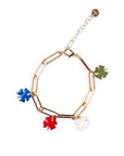 Bracciale a catena con charms quadrifoglio smaltato multicolore - Mya Accessories