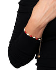 Bracciale con cuoricini smaltati rossi e bianchi - Mya Accessories