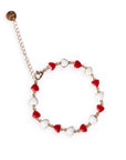 Bracciale con cuoricini smaltati rossi e bianchi - Mya Accessories
