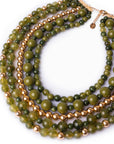 Collana girocollo multilinee con pietre in acrilico verde - Mya Accessories