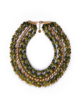 Collana girocollo multilinee con pietre in acrilico verde - Mya Accessories