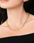 Collana girocollo a maglia stretta circolare in metallo colore oro - Mya Accessories