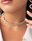 Collana girocollo a fascia con strass cristallo - Mya Accessories