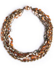 Collana girocollo torciglione con pietre in vetro nuances beige ed arancio - Mya Accessories