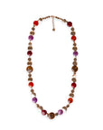 Collana lunga con elementi circolari in metallo ed acrilico multicolore - Mya Accessories