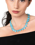 Collana girocollo con pietre ovali in resina ceruleo - Mya Accessories