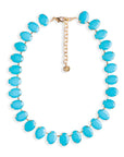 Collana girocollo con pietre ovali in resina ceruleo - Mya Accessories