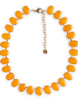 Collana girocollo con pietre ovali in resina senape