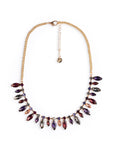 Collana girocollo a catena con pietre in vetro a forma di foglia multi viola - Mya Accessories