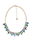 Collana girocollo a catena con pietre in vetro a forma di foglia multicolore - Mya Accessories