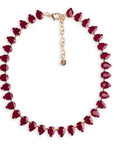 Collana girocollo in metallo con pietre a goccia in resina bordeaux - Mya Accessories