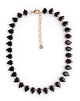 Collana girocollo in metallo con pietre a goccia in resina nere - Mya Accessories