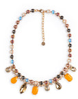 Collana girocollo con pietre in vetro champagne e senape - Mya Accessories