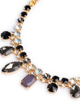 Collana girocollo con pietre in vetro nere e crystal - Mya Accessories