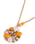 Collana lunga a catena con pendente a fiore in vetro multi arancio - Mya Accessories