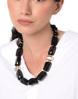 Collana girocollo in resina ed acrilico nero - Mya Accessories