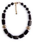 Collana girocollo in resina ed acrilico nero