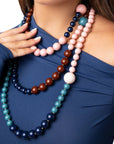 Collana lunga con sfere multicolore in acrilico - Mya Accessories