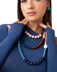 Collana lunga con sfere multicolore in acrilico - Mya Accessories