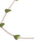 Collana girocollo a catena con cuori smaltati verdi - Mya Accessories