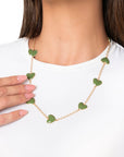 Collana girocollo a catena con cuori smaltati verdi - Mya Accessories