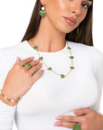 Collana girocollo a catena con cuori smaltati verdi - Mya Accessories