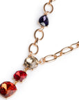 Collana girocollo a catena con pietre pendenti in vetro tono topazio - Mya Accessories