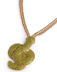 Collana girocollo a catena con pendente a forma di serpente con strass verdi - Mya Accessories