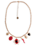 Collana girocollo a catena con charms rossi e neri - Mya Accessories