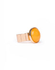 Anello elastico regolabile con pietra in acrilico giallo - Mya Accessories