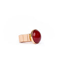 Anello elastico regolabile con pietra in acrilico rossa - Mya Accessories