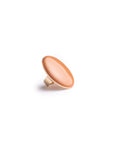 Anello regolabile in metallo con placchetta ovale smaltata beige - Mya Accessories