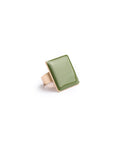 Anello regolabile in metallo con placchetta quadrata smaltata verde - Mya Accessories