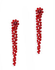 Orecchini a fiore pendenti con pietre in vetro rosso - Mya Accessories