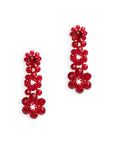 Orecchini a fiore con pietre in vetro rosse - Mya Accessories