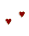 Orecchini in metallo con cuore rosso smaltato - Mya Accessories