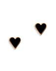 Orecchini in metallo con cuore nero smaltato - Mya Accessories