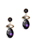 Orecchini con tre pietre in vetro tono viola - Mya Accessories