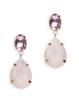 Orecchini pendenti con doppia pietra a goccia rosa - Mya Accessories
