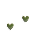 Orecchini in metallo a forma di cuore smaltato verde - Mya Accessories