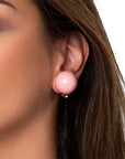 Orecchini con sfera in acrilico rosa a clip - Mya Accessories