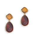 Orecchini pendenti due parti in acrilico beige e marrone - Mya Accessories