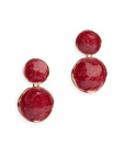Orecchini pendenti doppio cerchio marmorizzato rossi - Mya Accessories