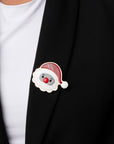 Spilla in acrilico a forma di faccia di babbo natale - Mya Accessories