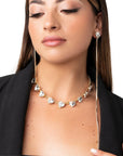 Collana girocollo a catena con pietre a forma di cuore in vetro crystal - Mya Accessories