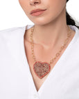 Collana girocollo a catena con pendente a forma di cuore con strass rossi e neri - Mya Accessories