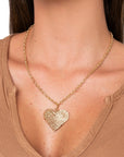 Collana a catena sottile con pendente a cuore strass tono topazio - Mya Accessories