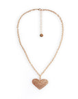 Collana a catena sottile con pendente a cuore strass tono topazio - Mya Accessories